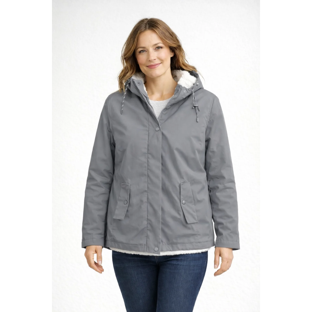 Sabrina | Damen Winterjacke mit Kapuze und Streifen