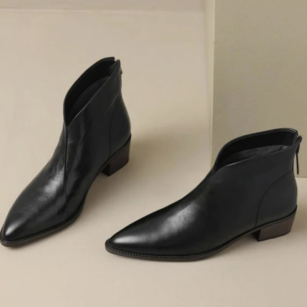 Safiya | Damen Orthopädische Stiefeletten mit Reißverschluss und spitzer Form