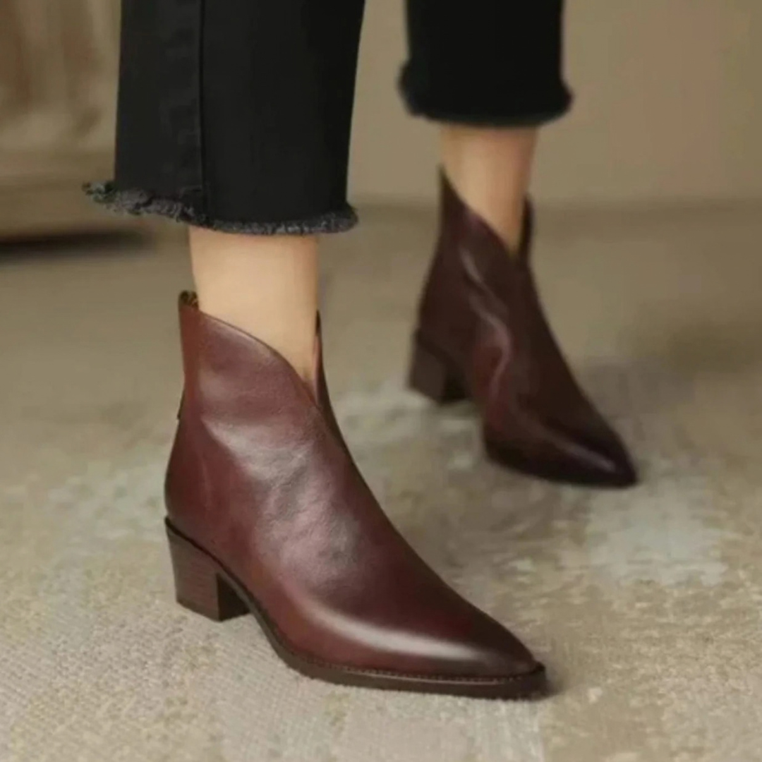 Safiya | Damen Orthopädische Stiefeletten mit Reißverschluss und spitzer Form