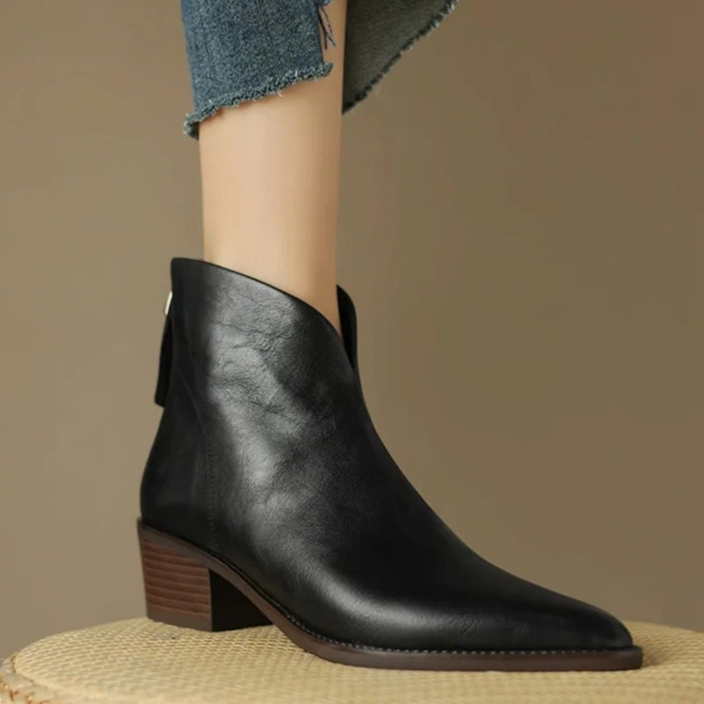 Safiya | Damen Orthopädische Stiefeletten mit Reißverschluss und spitzer Form