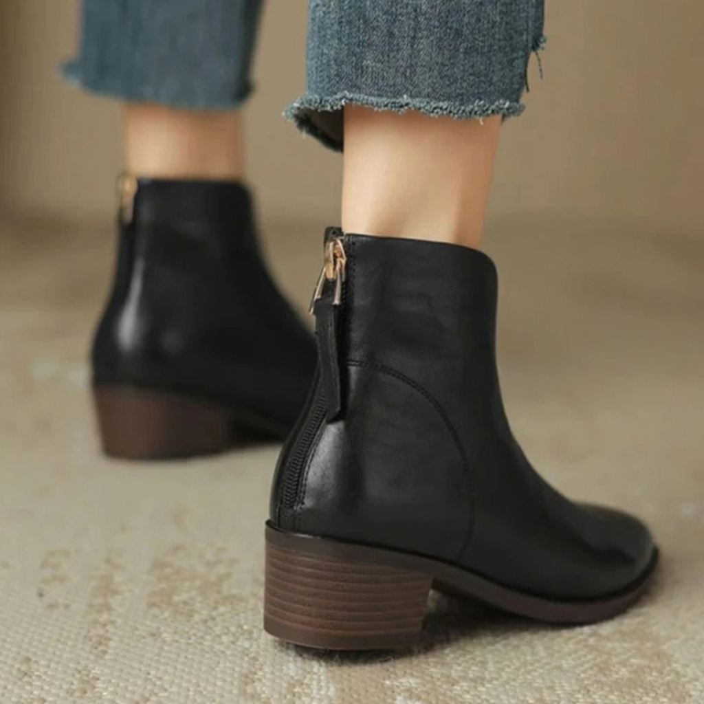 Safiya | Damen Orthopädische Stiefeletten mit Reißverschluss und spitzer Form