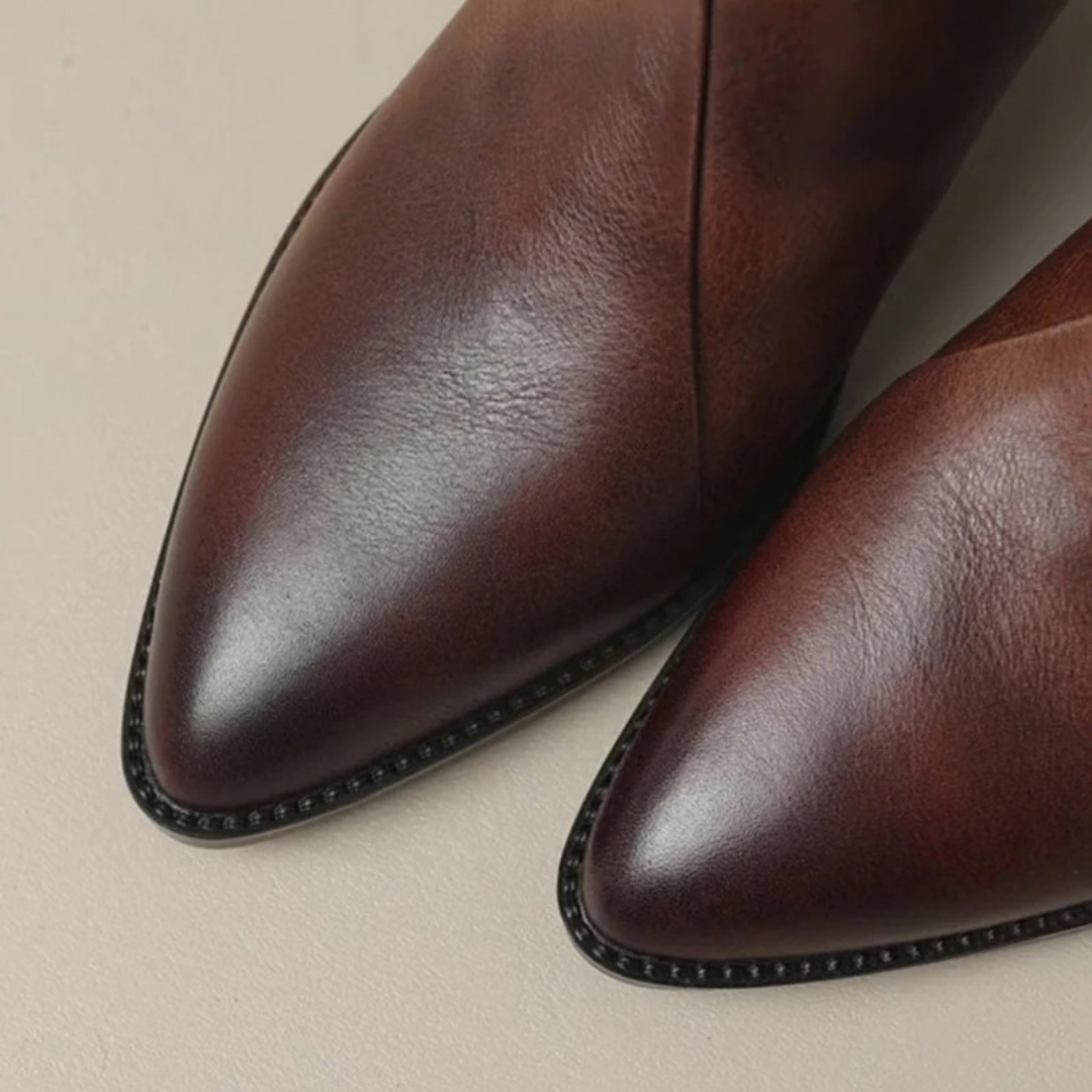 Safiya | Damen Orthopädische Stiefeletten mit Reißverschluss und spitzer Form