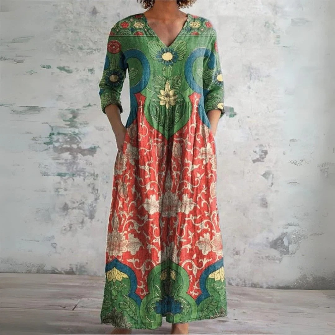 Salem | Damen Boho Kleid Freizeit Floral