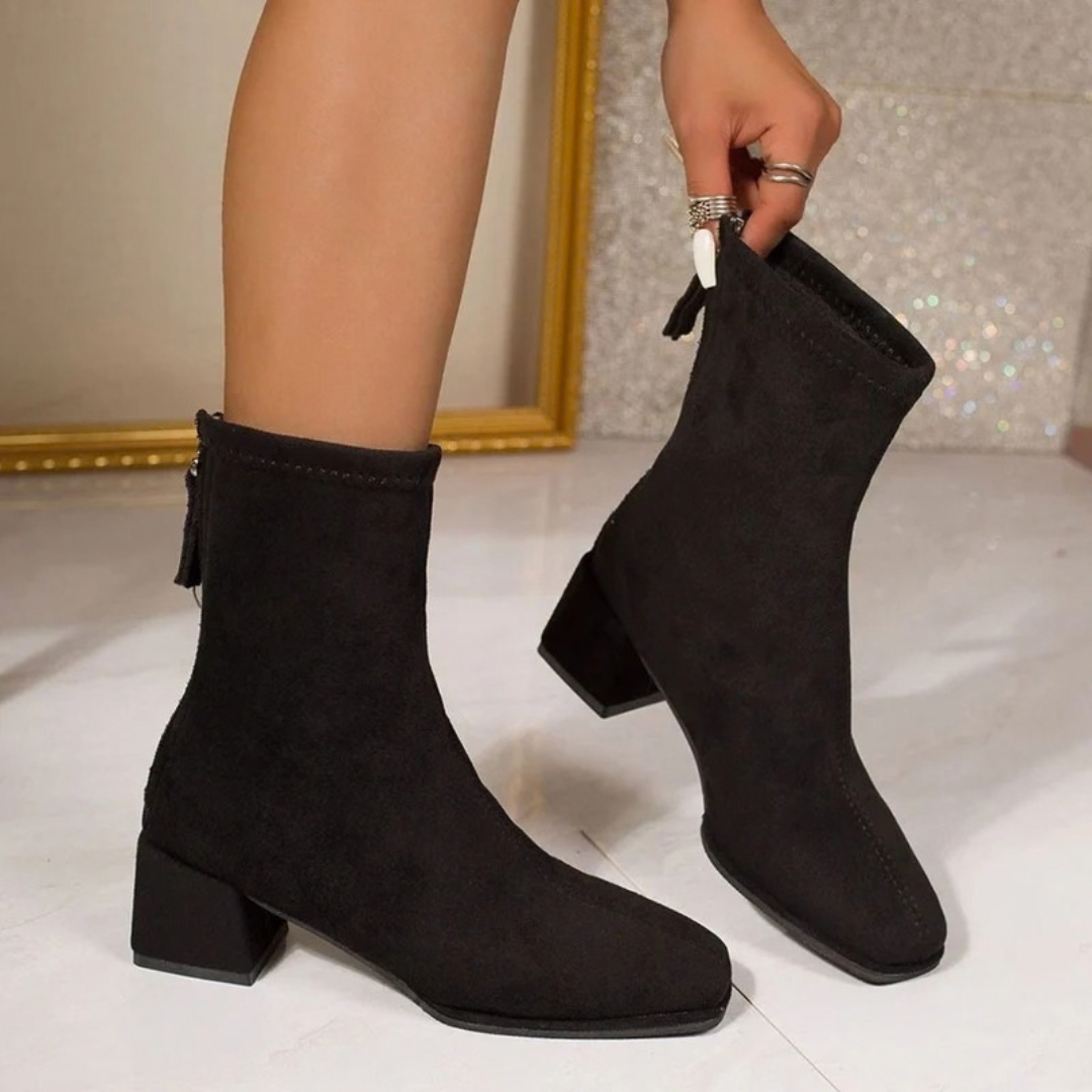 Salome | Damen Orthopädische Stiefeletten mit Reißverschluss und Absatz