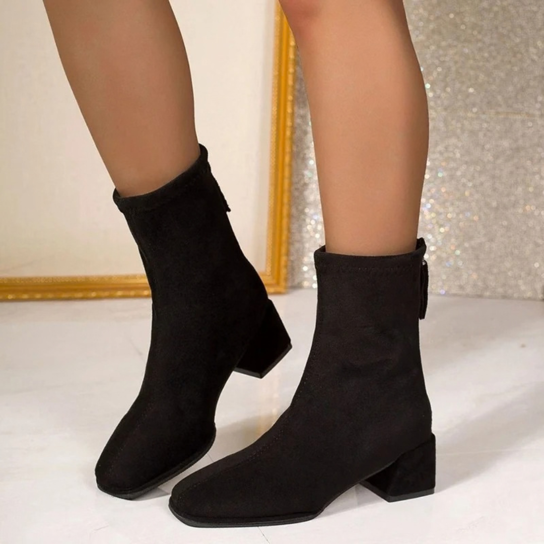 Salome | Damen Orthopädische Stiefeletten mit Reißverschluss und Absatz