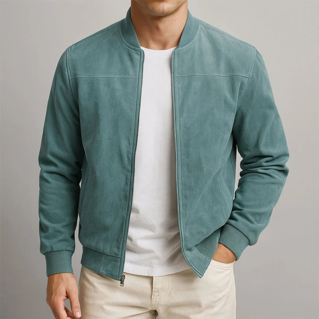Salomo | Herren Slim Fit Bomberjacke mit Reißverschluss
