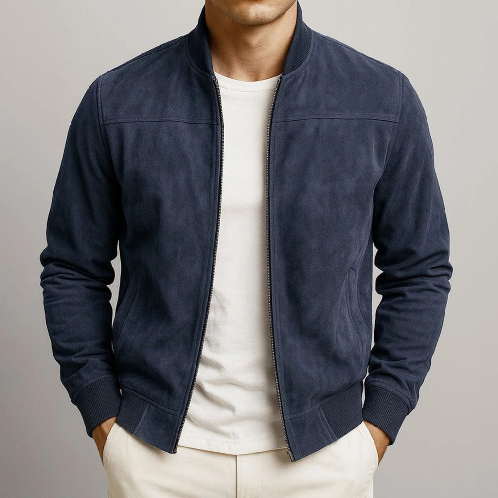 Salomo | Herren Slim Fit Bomberjacke mit Reißverschluss