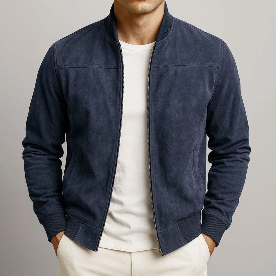 Salomo | Herren Slim Fit Bomberjacke mit Reißverschluss