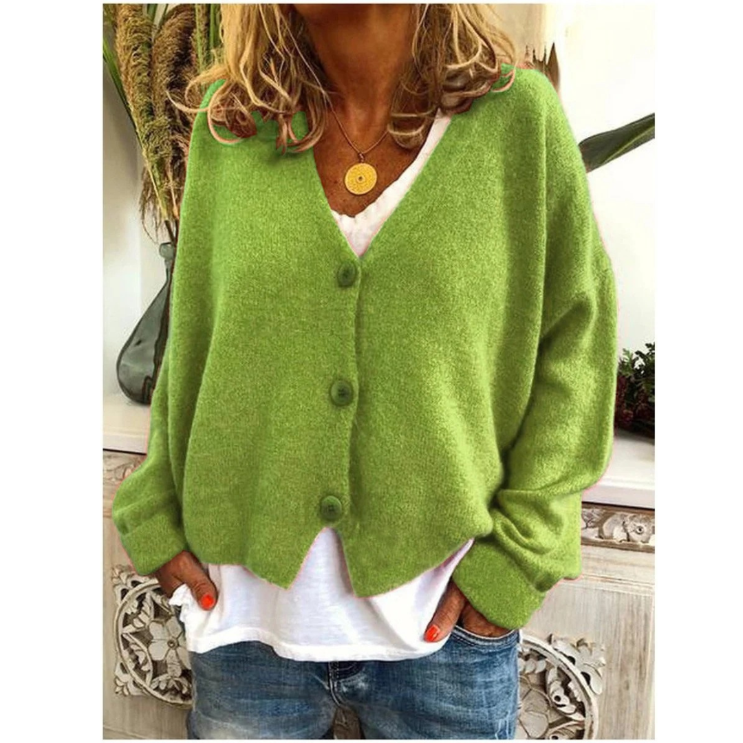 Saskia | Damen Leichte Oversize Strickjacke