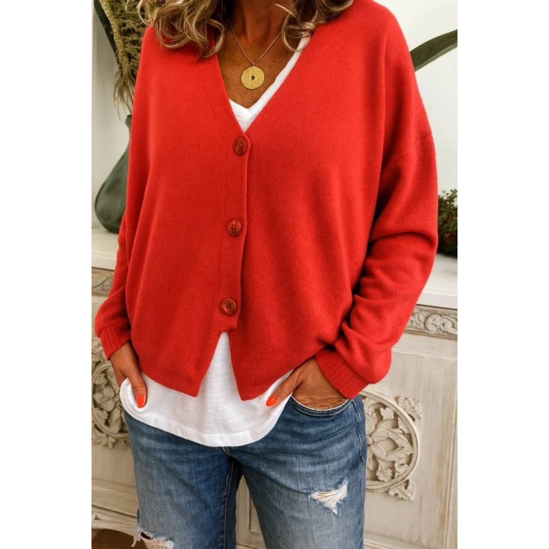Saskia | Damen Leichte Oversize Strickjacke