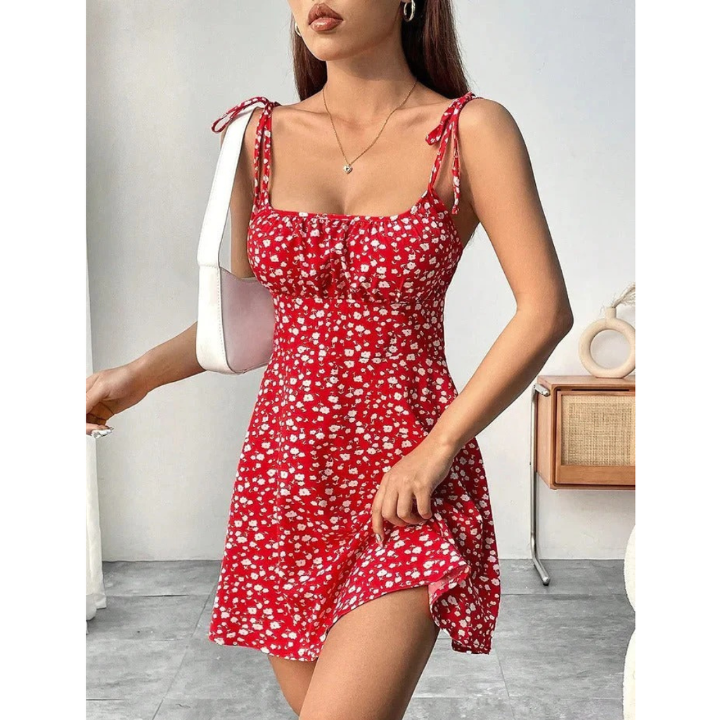 Saskia | Damen Stilvolles Mini-Abendkleid Mit Spaghetti-Trägern