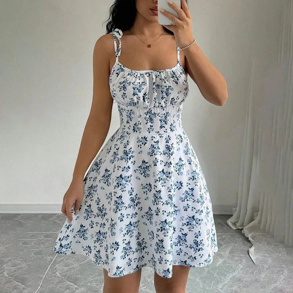 Saskia | Damen Stilvolles Mini-Abendkleid Mit Spaghetti-Trägern