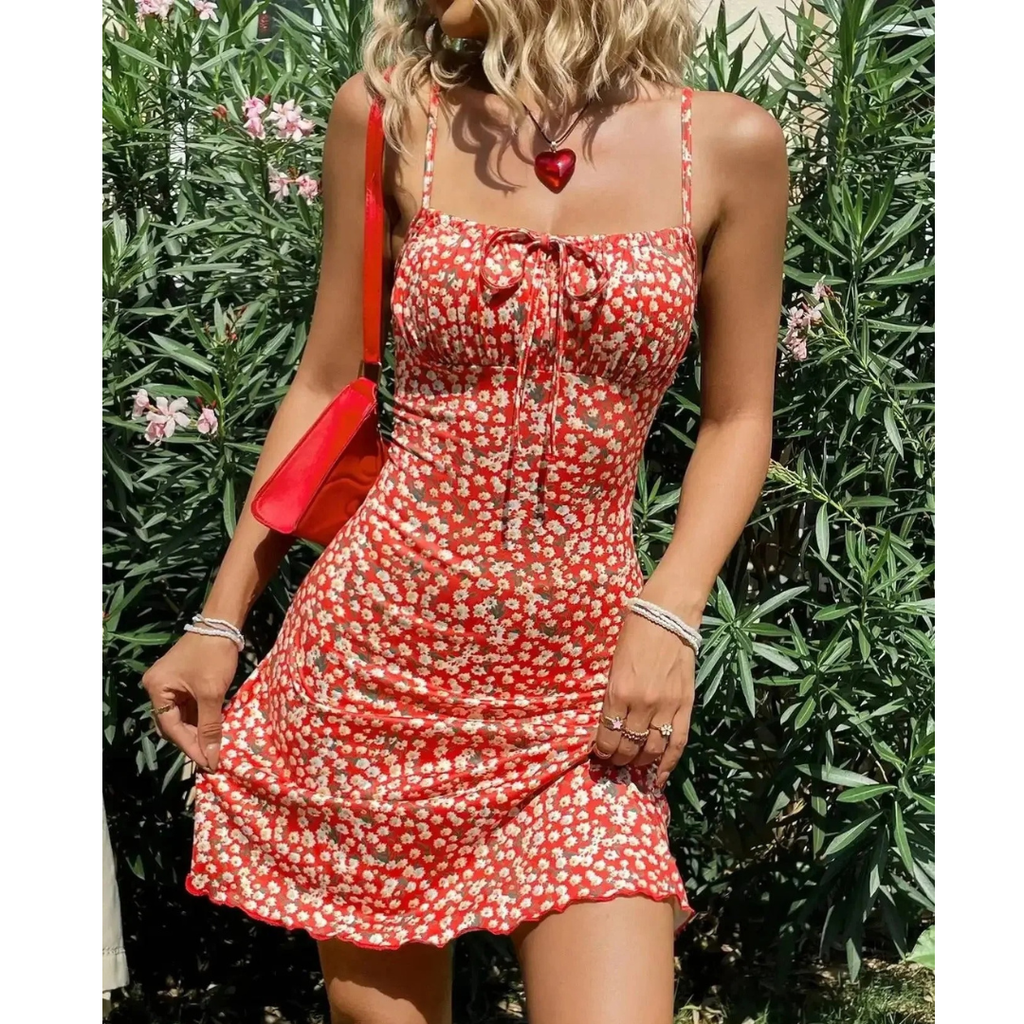 Saskia | Damen Stilvolles Mini-Abendkleid Mit Spaghetti-Trägern