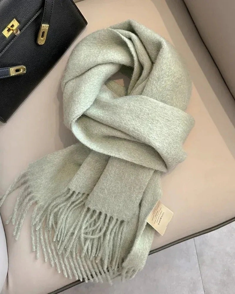 Schal aus 100 % Wolle mit Fransen – Damen Schal für Frühling