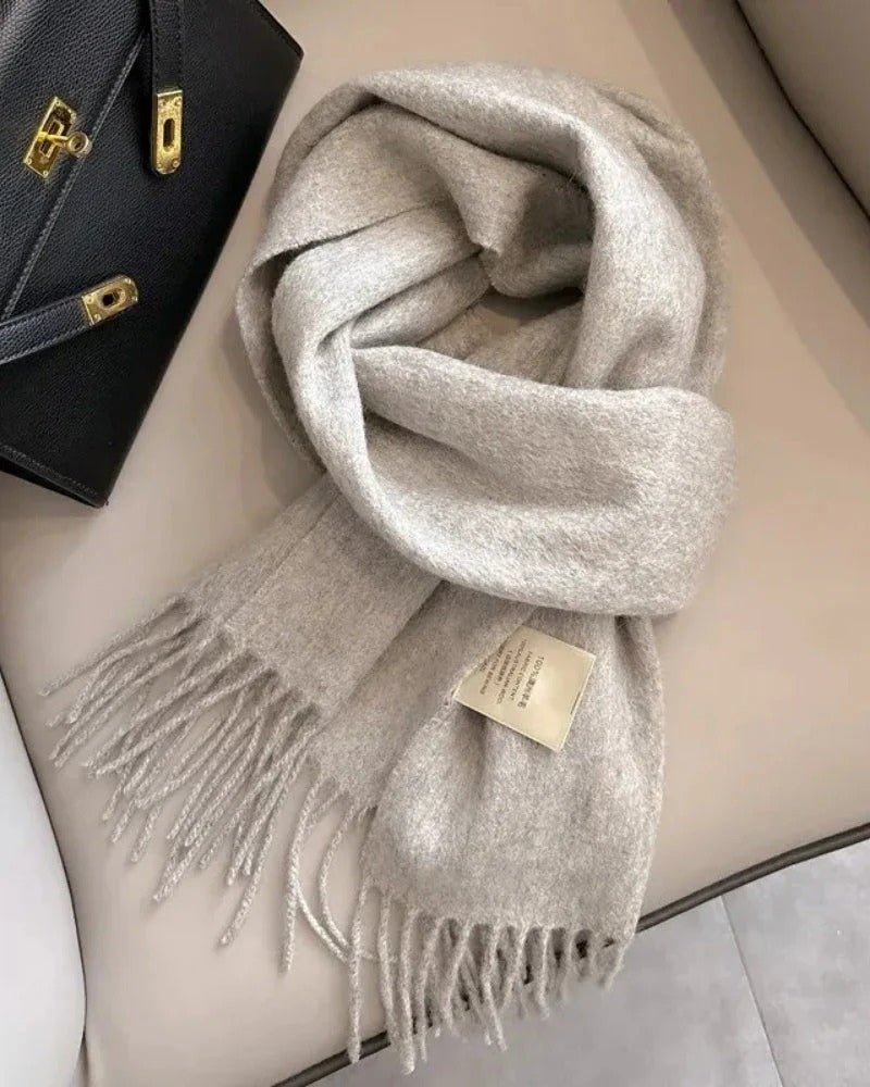 Schal aus 100 % Wolle mit Fransen – Damen Schal für Frühling
