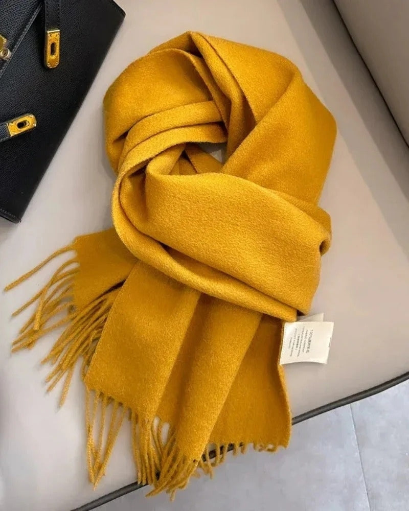 Schal aus 100 % Wolle mit Fransen – Damen Schal für Frühling
