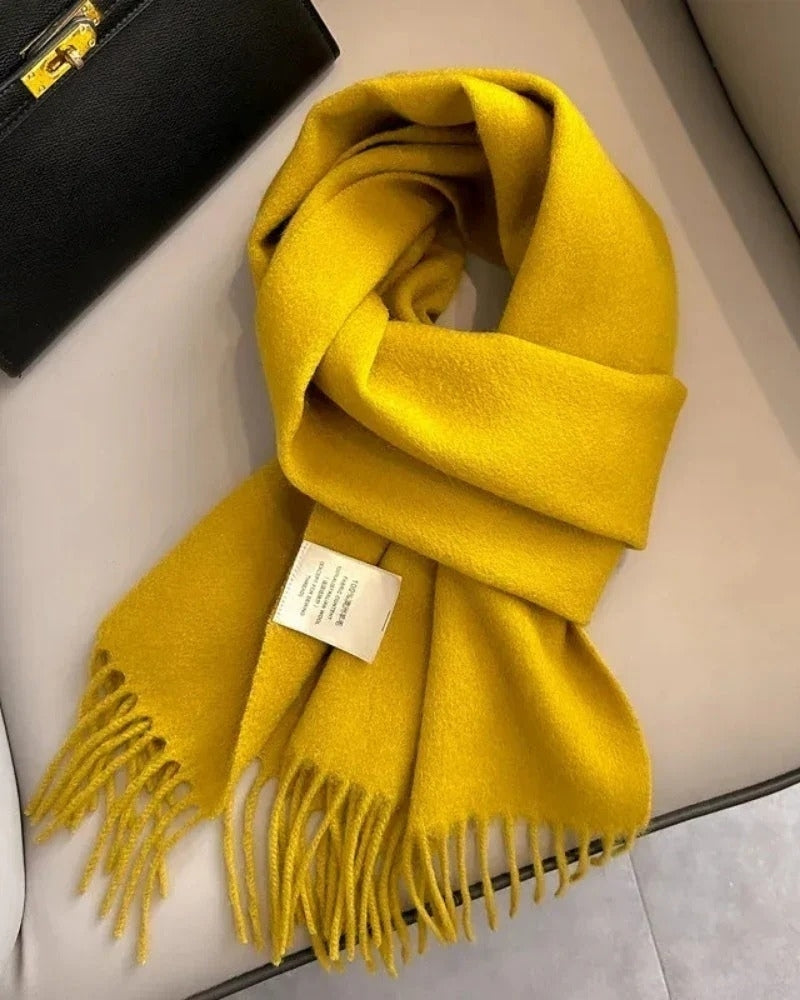 Schal aus 100 % Wolle mit Fransen – Damen Schal für Frühling