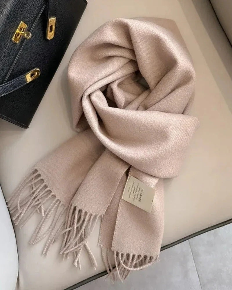 Schal aus 100 % Wolle mit Fransen – Damen Schal für Frühling