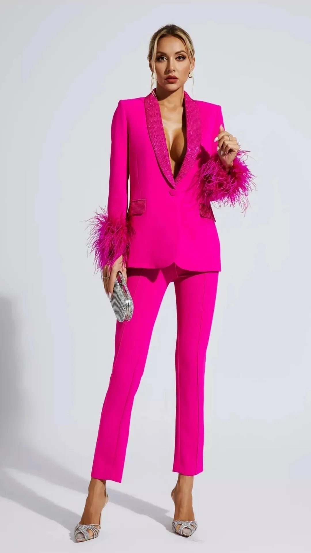 Schmal geschnittenes zweiteiliges Outfit – Kombi-Set für Damen für Partys und Abendveranstaltungen