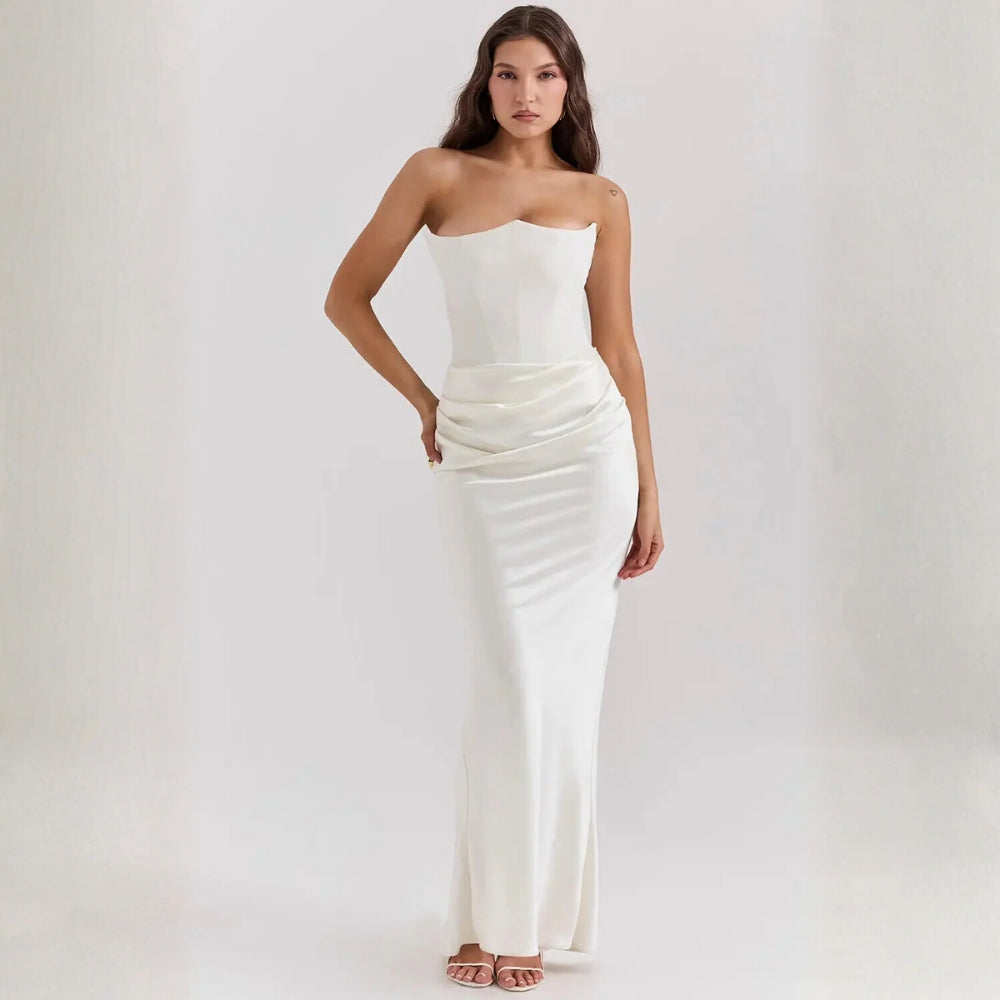 Schulterloses Maxi Abendkleid – Korsettähnliche Silhouette für Damen