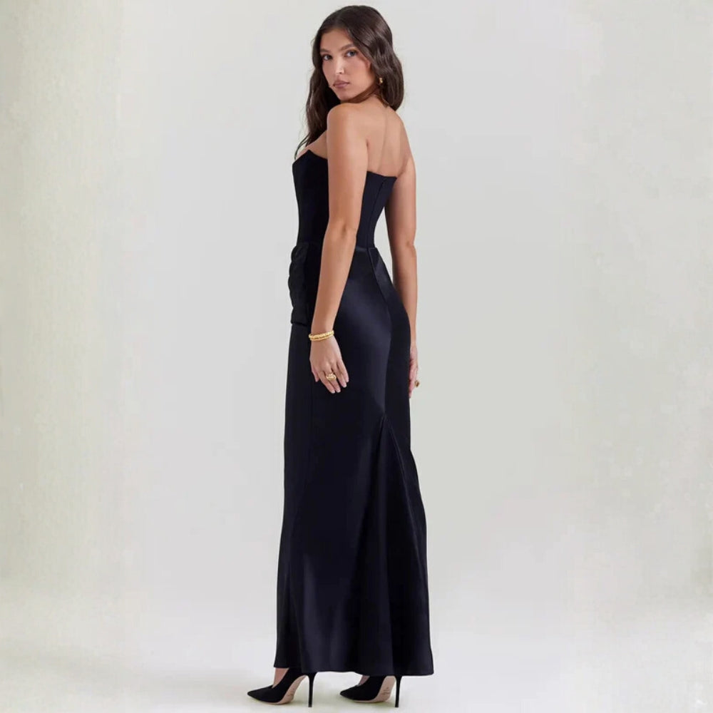 Schulterloses Maxi Abendkleid – Korsettähnliche Silhouette für Damen