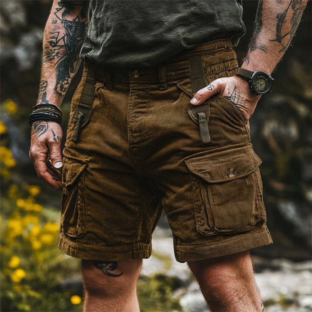 Sebastian | Herren Stilvolle Cord Cargo Shorts