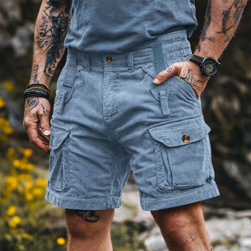 Sebastian | Herren Stilvolle Cord Cargo Shorts
