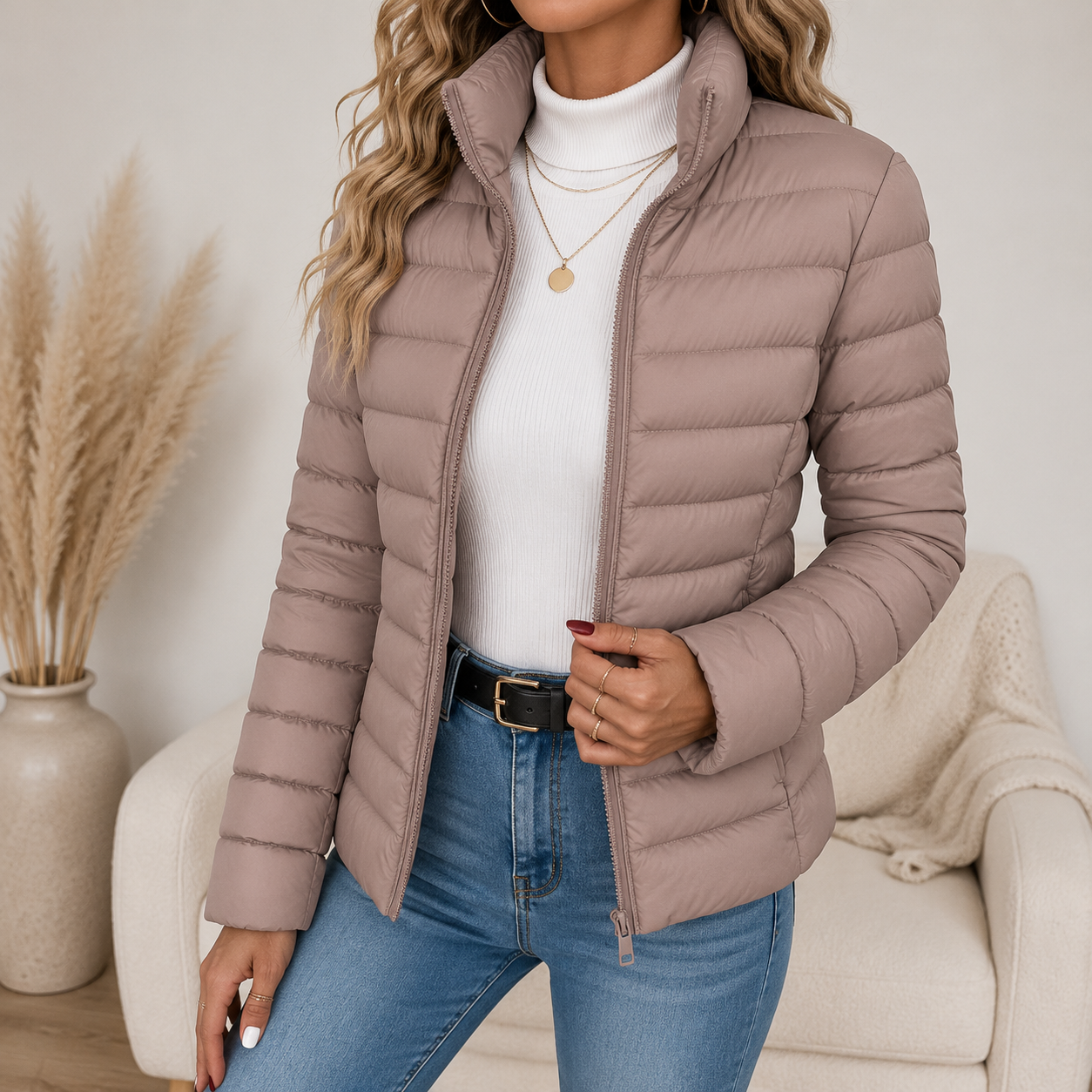 Selina | Damen Leichte Wasserdichte Jacke mit Reißverschluss