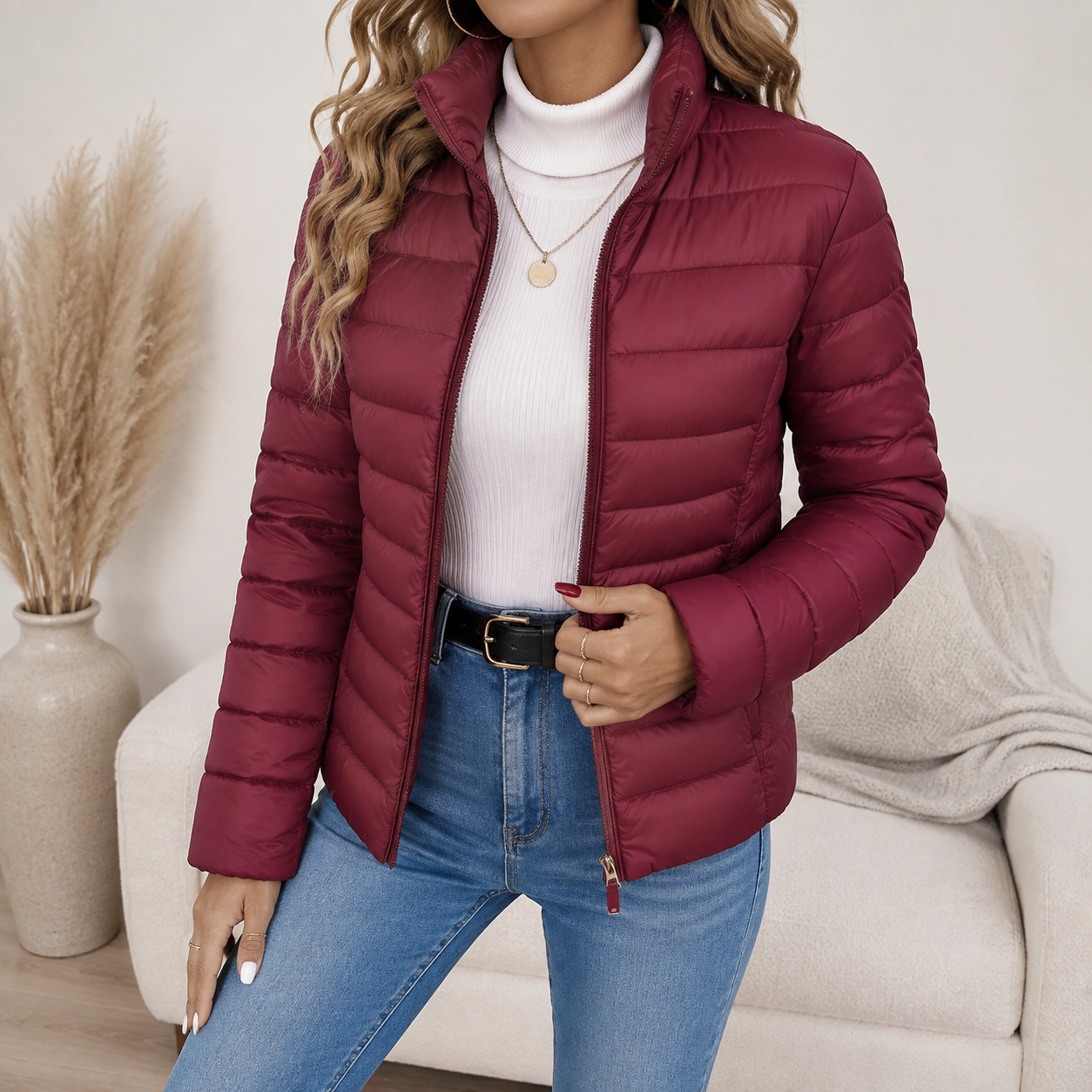 Selina | Damen Leichte Wasserdichte Jacke mit Reißverschluss