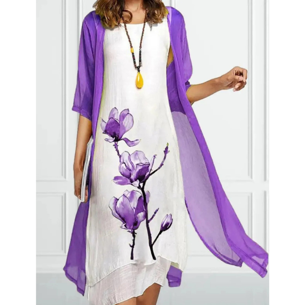 Selma | Damen Leinen Set Mit Cardigan