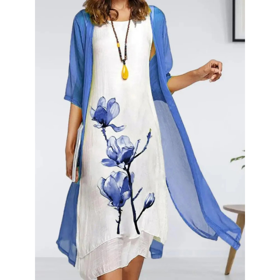 Selma | Damen Leinen Set Mit Cardigan