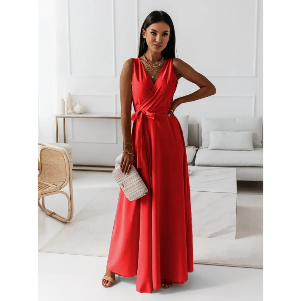 Selma | Damen Maxi Kleid Für Hochzeitsgast Wickel Stil