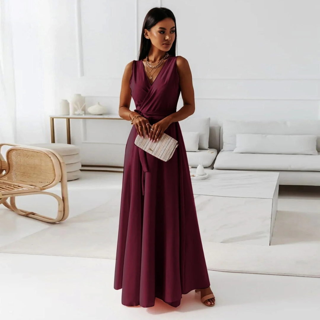 Selma | Damen Maxi Kleid Für Hochzeitsgast Wickel Stil
