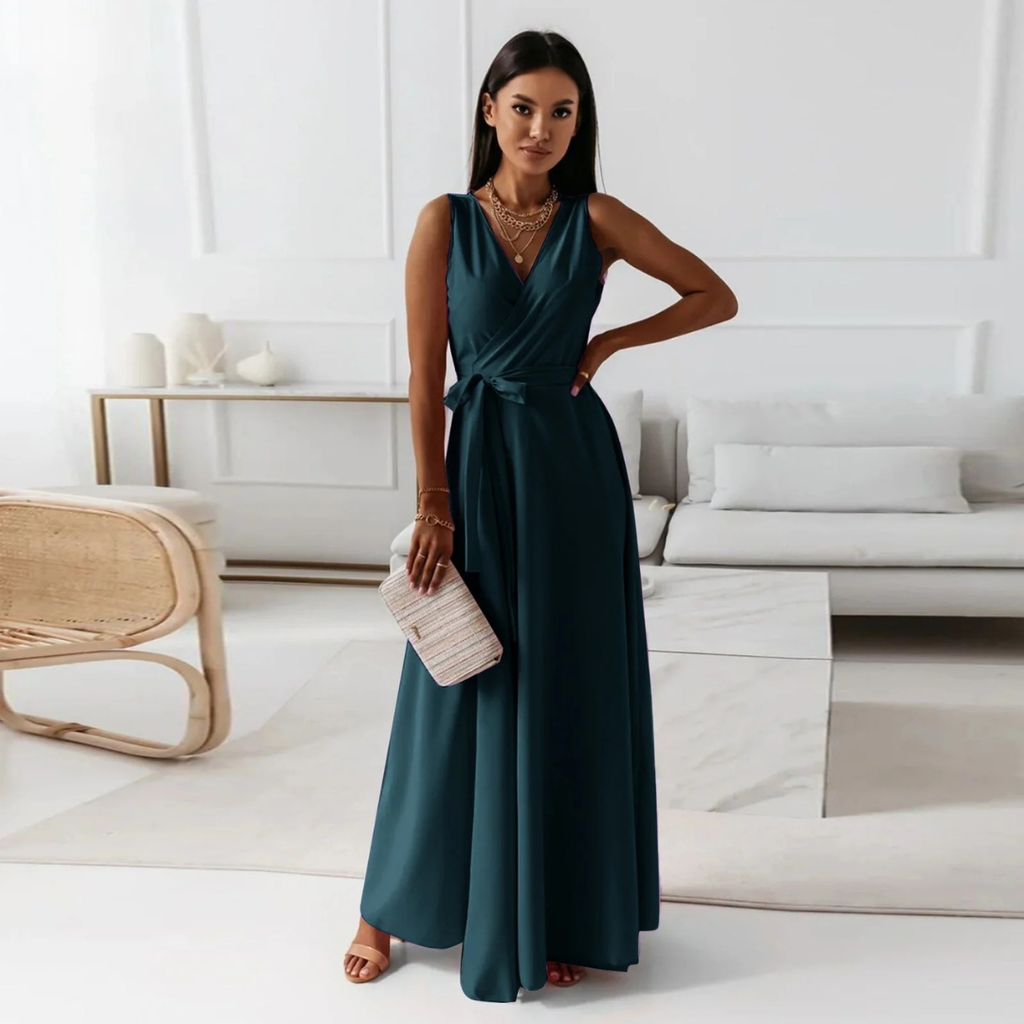 Selma | Damen Maxi Kleid Für Hochzeitsgast Wickel Stil