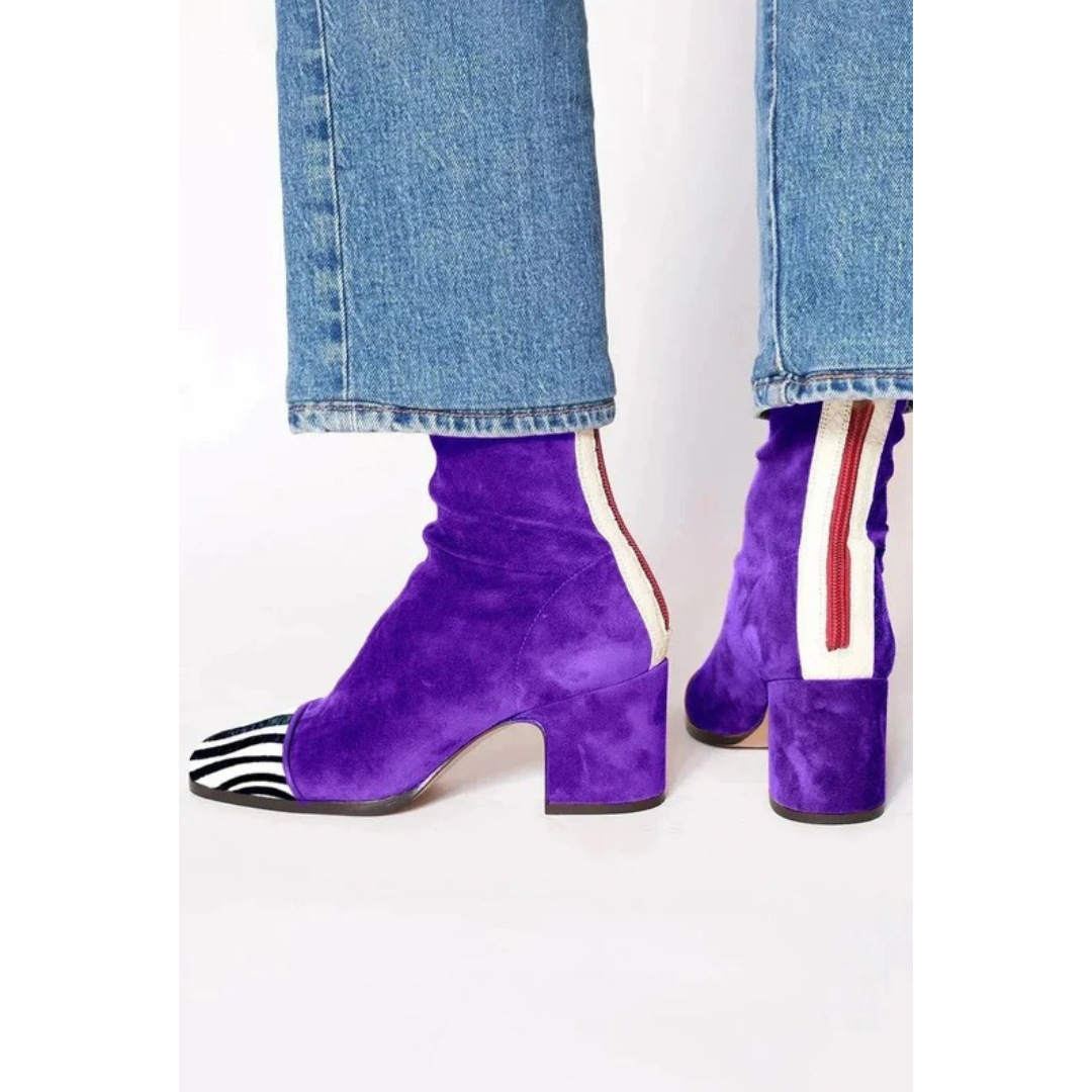 Serena | Damen Orthopädische Stiefeletten aus Wildleder mit Reißverschluss