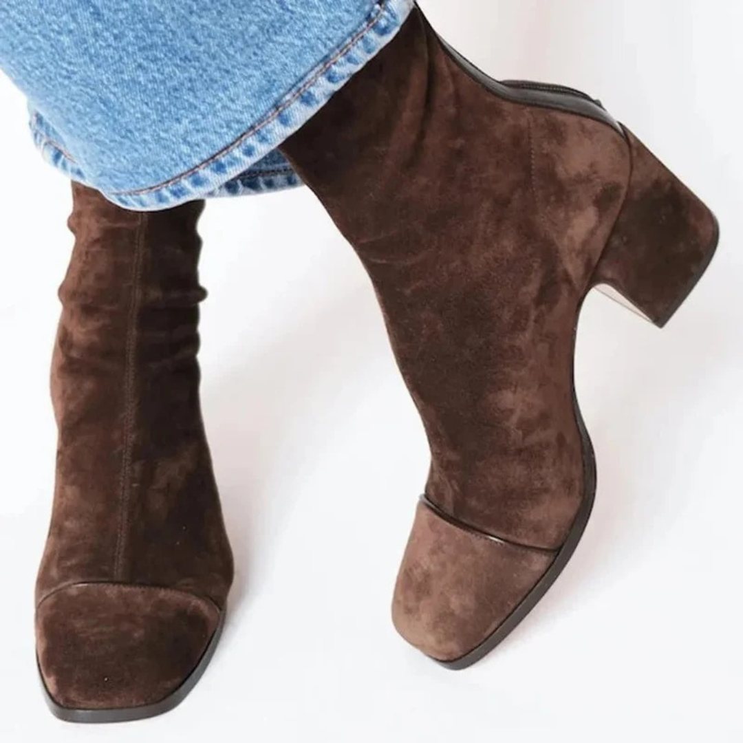 Serena | Damen Orthopädische Stiefeletten aus Wildleder mit Reißverschluss