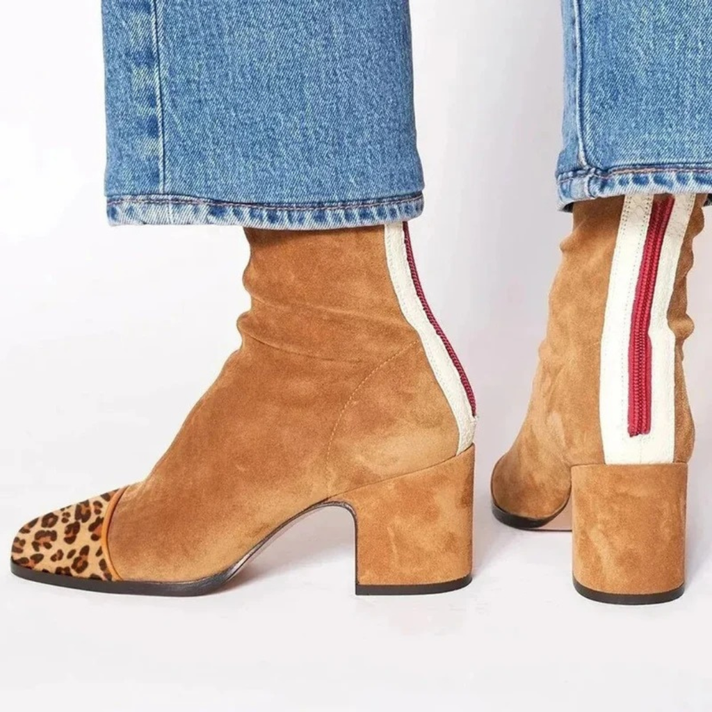 Serena | Damen Orthopädische Stiefeletten aus Wildleder mit Reißverschluss