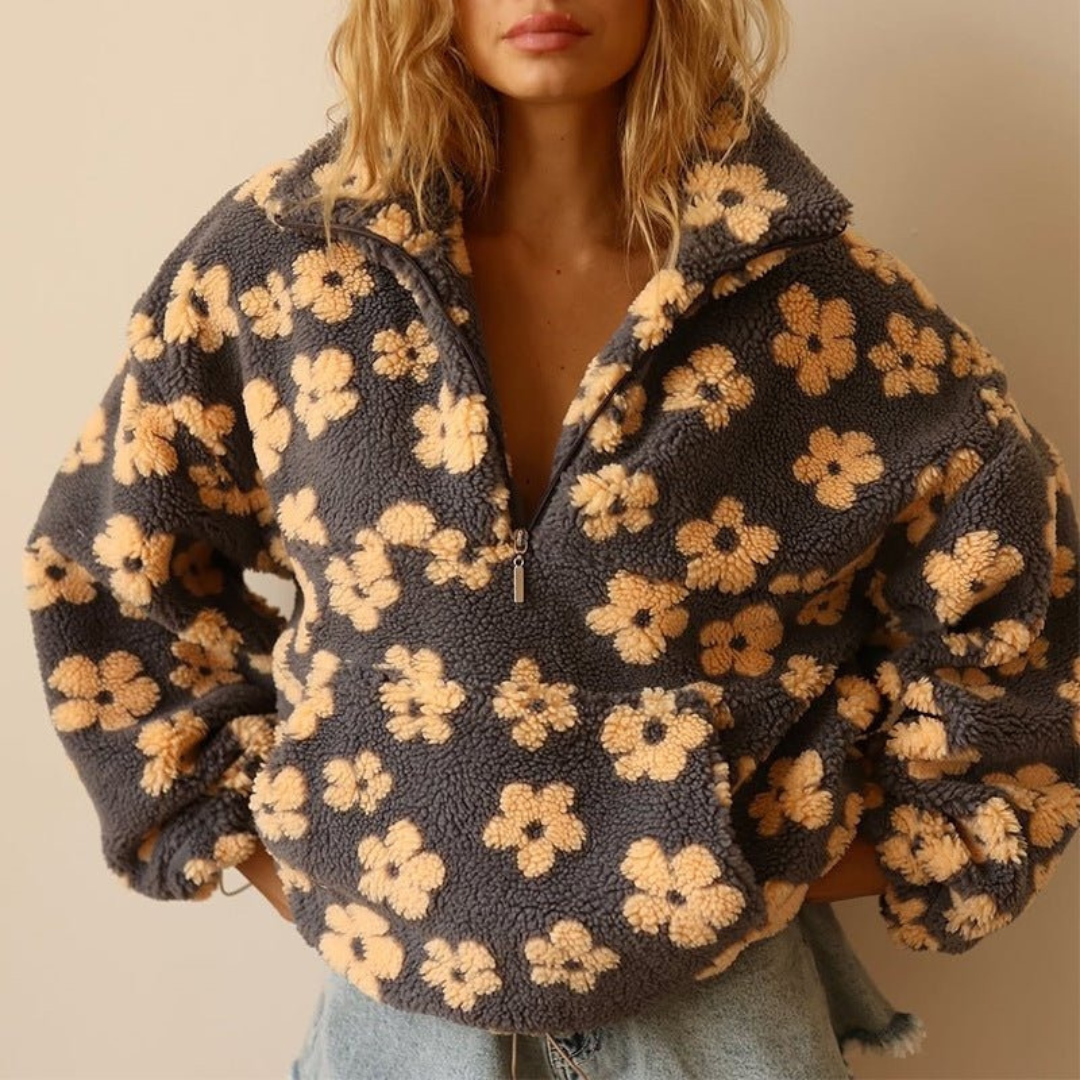 Silke | Damen Teddy Winterjacke mit Reißverschluss