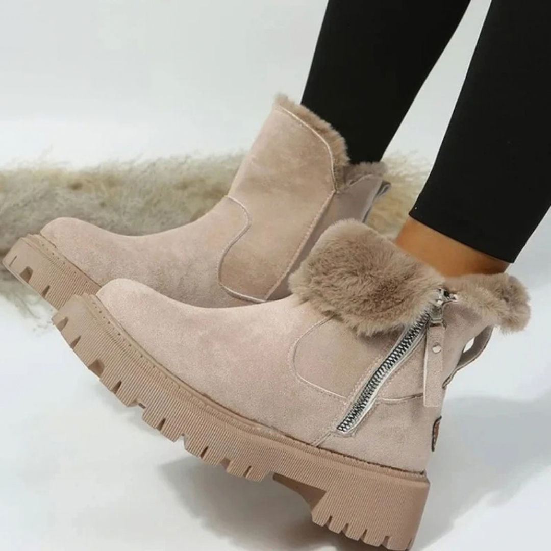 Silvia | Damen Stiefel mit Plateau Sohle und Reißverschluss