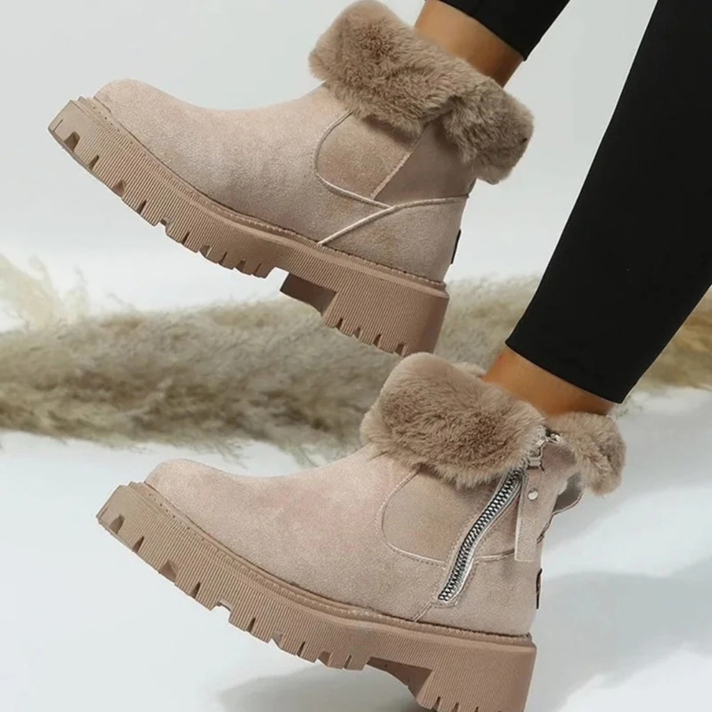 Silvia | Damen Stiefel mit Plateau Sohle und Reißverschluss