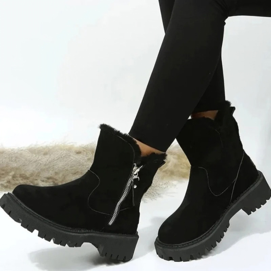 Silvia | Damen Stiefel mit Plateau Sohle und Reißverschluss