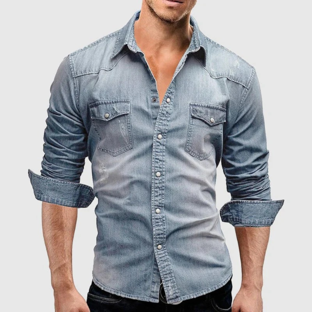 Simon | Herren Stilvolles Denim-Hemd