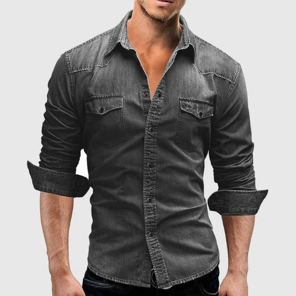 Simon | Herren Stilvolles Denim-Hemd
