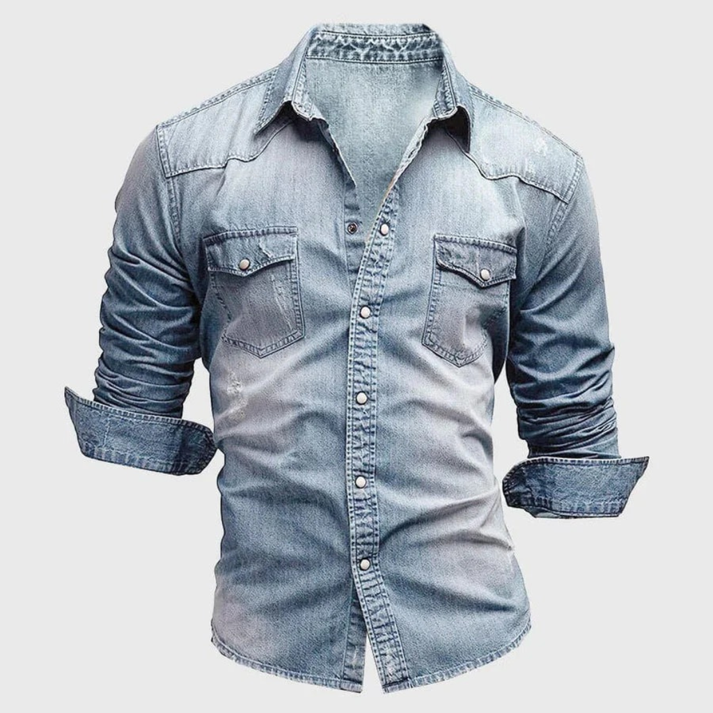 Simon | Herren Stilvolles Denim-Hemd