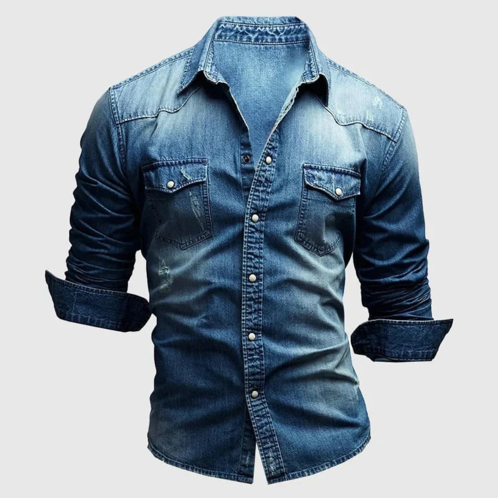 Simon | Herren Stilvolles Denim-Hemd