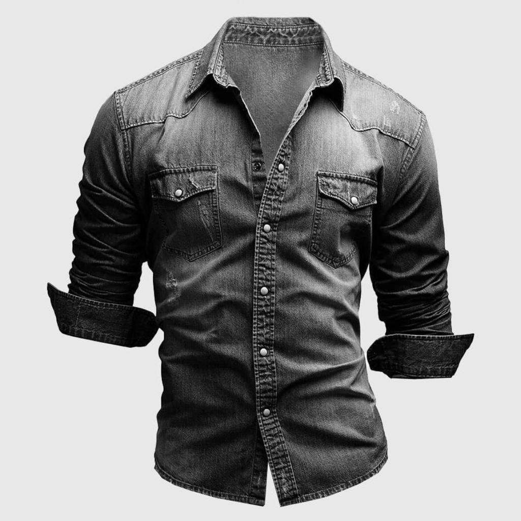 Simon | Herren Stilvolles Denim-Hemd