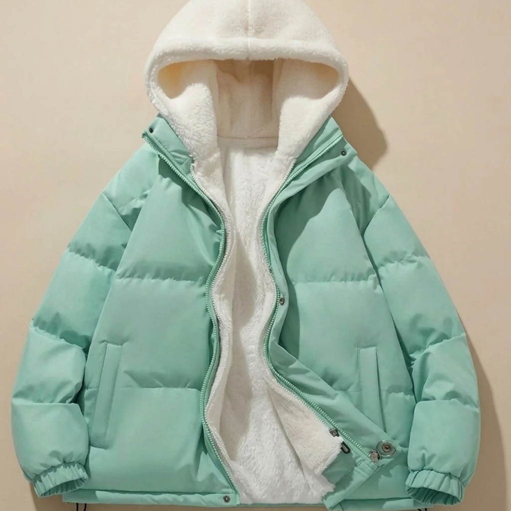 Simone | Damen Winterjacke mit Kapuze und Fleece Design