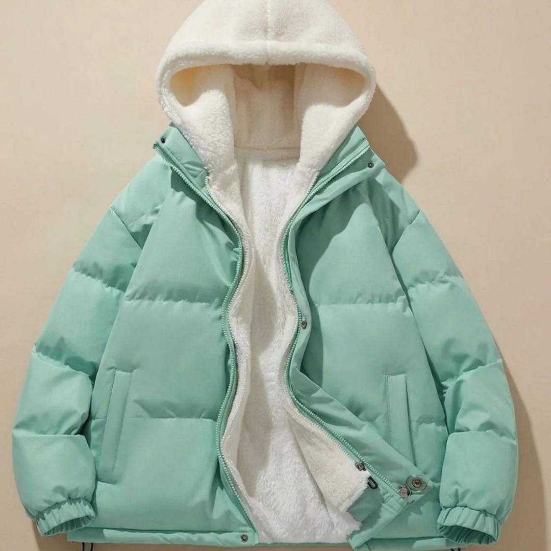 Simone | Damen Winterjacke mit Kapuze und Fleece Design