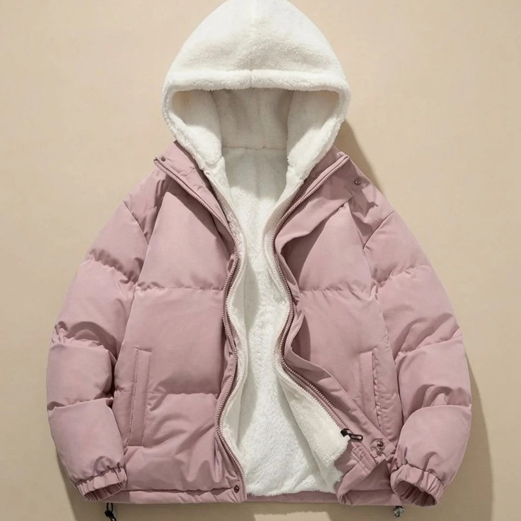 Simone | Damen Winterjacke mit Kapuze und Fleece Design