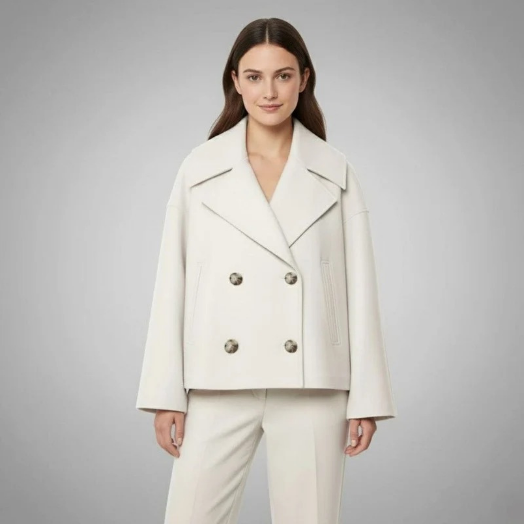 Simone | Damen Winterjacke Mit Knöpfen, Kragen Und Langarm Design